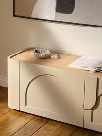 Credenza bassa Jodie, Struttura: legno di frassino massicc, Beige chiaro, legno di frassino, Larg. 160 x Alt. 50 cm