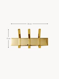 Metalen wandkapstok Clothing Hook, Gecoat metaal, Glanzend goudkleurig, B 34 cm
