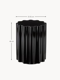 Design Hocker/ Beistelltisch Colonna, Durchpigmentierter thermoplastischer Kunststoff, Schwarz, Ø 35 x H 46 cm