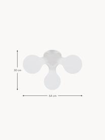 Aplique regulable Atomium, Estructura: metal recubierto, Pantalla: plástico, Blanco, An 64 x Al 30 cm