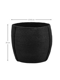 Cesta Drum, Yute, Negro, Ø 40 x Al 35 cm