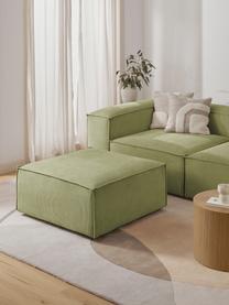 Sofa-Hocker Lennon aus Cord, Bezug: Cord (92 % Polyester, 8 %, Gestell: Massives Kiefernholz, Spe, Cord Olivgrün, B 88 x T 88 cm