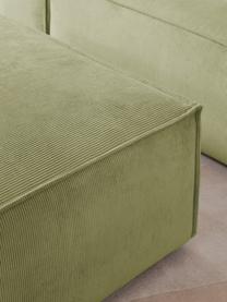 Sofa-Hocker Lennon aus Cord, Bezug: Cord (92 % Polyester, 8 %, Gestell: Massives Kiefernholz, Spe, Cord Olivgrün, B 88 x T 88 cm