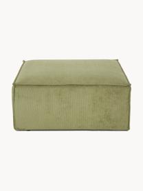 Sofa-Hocker Lennon aus Cord, Bezug: Cord (92 % Polyester, 8 %, Gestell: Massives Kiefernholz, Spe, Cord Olivgrün, B 88 x T 88 cm