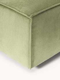 Sofa-Hocker Lennon aus Cord, Bezug: Cord (92 % Polyester, 8 %, Gestell: Massives Kiefernholz, Spe, Füße: Kunststoff Die Füße befin, Cord Olivgrün, B 88 x T 88 cm