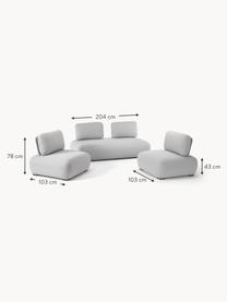 Modulares Garten-Lounge-Set Olala, 3-tlg., Bezug: 100 % Polyester Der hochw, Gestell: Metall, beschichtet, Webstoff, Hellgrau, Set mit verschiedenen Grössen