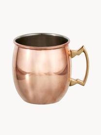 Tazza Moscow Mule in rame con superficie liscia Shiny, Acciaio, esterno ramato, Rosa con finitura metallizzata, Ø 9 x Alt. 10 cm, 450 ml