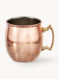 Hrnček na Moscow Mule s hladkým povrchom Shiny, Oceľ pokrytá meďou, Bledoružová s metalízovým povrchom, Ø 9 x V 10 cm, 450 ml