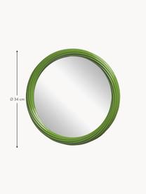 Specchio da parete rotondo Churros, Cornice: poliresina, Superficie dello specchio: lastra di vetro, Verde, Ø 34 cm