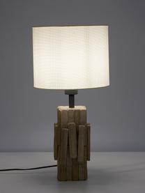 Stolní lampa s dřevěnou podstavou Portishead, Hnědá, bílá