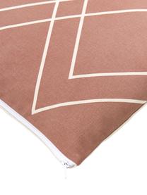 Housse de coussin bohème terracotta Ausel, Terre cuite, blanc crème