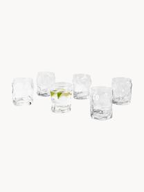 Waterglazen Sorgente in organische vorm, 6 stuks, Glas, Transparant, Ø 9 cm x H 11 cm, 420 ml