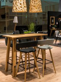 Table haute en bois noire Stockholm, Chêne sauvage Renforts : noir