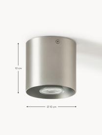 Stropná bodová lampa Roda, Kov s práškovým náterom, Odtiene striebornej, Ø 10 x V 10 cm