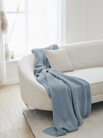 Pletená deka z organické bavlny Adalyn, 100 % bio bavlna, s certifikátem GOTS, Modrá, Š 150 cm, D 200 cm
