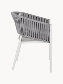 Chaise de jardin empilable Florencia, Tissu gris clair, blanc, larg. 60 x haut. 80 cm