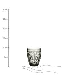 Pohár na vodu s kvetinovým reliéfom Chambord, 6 ks, Sklo, Sivá, Ø 8 x V 10 cm, 250 ml