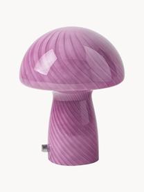 Lámpara de mesa pequeña de vidrio Mushroom, Lámpara: vidrio, Cable: plástico, Rosa, Ø 19 x Al 23 cm