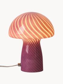 Lampada da tavolo piccola in vetro Mushroom, Lampada: vetro, Viola, Ø 19 x Alt. 23 cm