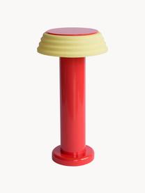 Lampada da tavolo piccola portatile a LED con luce regolabile PL1, Paralume: silicone, Struttura: metallo rivestito, Rosso, giallo chiaro, Ø 13 x Alt. 24 cm