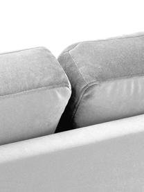 Fluwelen chaise longue Alva in grijs met beukenhout-poten, Bekleding: fluweel (hoogwaardig poly, Frame: massief grenenhout, Poten: massief gebeitst beukenho, Grijs, B 193 x D 94 cm