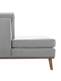 Fluwelen chaise longue Alva in grijs met beukenhout-poten, Bekleding: fluweel (hoogwaardig poly, Frame: massief grenenhout, Poten: massief gebeitst beukenho, Grijs, B 193 x D 94 cm