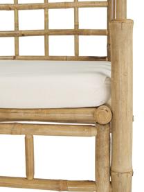 Bambus-Garten-Loungesessel Mandisa mit Sitzpolster, Gestell: Bambus, unbehandelt, Bezug: Segeltuch, Cremeweiß, Hellbraun, B 70 x T 70 cm