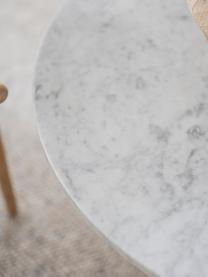 Runder Marmor-Couchtisch Brooksville, Tischplatte: Marmor, Gestell: Mitteldichte Holzfaserpla, Weiss, marmoriert, Holz, Ø 90 cm