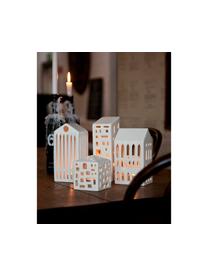 Ręcznie wykonany świecznik domek Urbania Pentheon, Ceramika, Biały, S 10 x W 20 cm