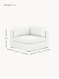 Eckmodul Russell mit abnehmbaren Bezügen, Bezug: 100% Baumwolle Der strapa, Gestell: Massives Kiefernholz, Spe, Webstoff Off White, B 103 x T 103 cm