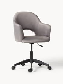Chaise de bureau pivotante en velours Rachel, hauteur ajustable, Velours gris clair, larg. 65 x prof. 68 cm
