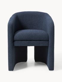 Fauteuil en bouclette Mairo, Bouclette bleu foncé, larg. 63 x prof. 63 cm