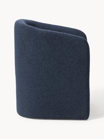 Fauteuil en bouclette Mairo, Bouclette bleu foncé, larg. 63 x prof. 63 cm