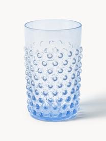 Szklanka ze szkła dmuchanego Hobnail, 6 szt., Szkło dmuchane, Niebieski, transparentny, Ø 7 x W 11 cm, 200 ml