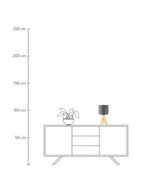 Lampada da comodino con base in legno Woody Love, Paralume: tessuto, Base della lampada: legno, Grigio scuro, legno, Ø 19 x Alt. 37 cm