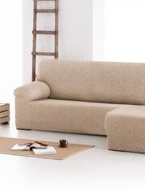 Funda de sofá rinconero Roc, 55% poliéster, 35% algodón, 10% elastómero, Beige, An 360 x F 180 cm, chaise longue derecha