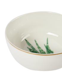 Súprava misiek s tropickým dizajnom Timba, 4 diely, Fine Bone China (porcelán)
Mäkký porcelán, ktorý sa vyznačuje predovšetkým žiarivým, priehľadným leskom, Biela, zelená, odtiene zlatej, vzorovaná, Ø 14 x V 7 cm