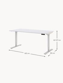 Höhenverstellbarer Schreibtisch Y-Line, in verschiedenen Größen, Gestell: Metall, pulverbeschichtet, Tischplatte: Spanplatte, melaminharzbe, Weiß, B 160 x T 80 cm