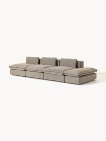 Modulares XL-Sofa Felix (3-Sitzer) mit Hocker, Bezug: 100 % Polyester Der strap, Gestell: Massives Kiefern- und Fic, Webstoff Greige, B 360 x T 140 cm