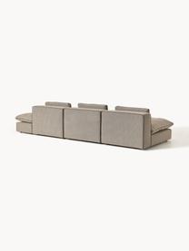 Modulares XL-Sofa Felix (3-Sitzer) mit Hocker, Bezug: 100 % Polyester Der strap, Gestell: Massives Kiefern- und Fic, Webstoff Greige, B 360 x T 140 cm