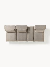 Modulares XL-Sofa Felix (3-Sitzer) mit Hocker, Bezug: 100 % Polyester Der strap, Gestell: Massives Kiefern- und Fic, Füße: Kunststoff Dieses Produkt, Webstoff Greige, B 360 x T 140 cm