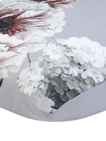 Taies d'oreiller en satin de coton Blossom, 2 pièces, Gris clair, multicolore, larg. 65 x long. 65 cm