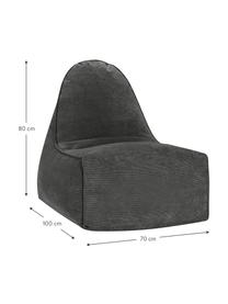 Worek do siedzenia ze sztruksu Cordone, Tapicerka: sztruks (96% poliester, 4, Antracytowy, S 70 x W 80 cm