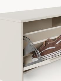 Wand-Schuhschrank Shea mit Klappfächern und geriffelter Front, Mitteldichte Holzfaserplatte (MDF), lackiert

Dieses Produkt wird aus nachhaltig gewonnenem, FSC®-zertifiziertem Holz gefertigt., Hellbeige, B 120 x H 40 cm