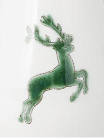 Handbeschilderde  peperstrooier Gourmet Green Deer, Keramiek, Groen, wit, 4 x 6 cm