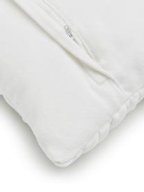 Cuscino in velluto bianco con imbottitura Smock, Rivestimento: 100% velluto di cotone, Bianco, Larg. 30 x Lung. 50 cm