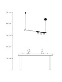 Grosse LED-Pendelleuchte Phianeros, Lampenschirm: Kunststoff, Baldachin: Metall, beschichtet, Weiss, Schwarz, 100 x 120 cm