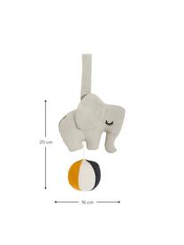 Sonajero colgante artesanal Elephant, Funda: 100% algodón, Gris, An 16 x Al 20 cm