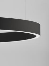 Grote dimbare LED hanglamp Elowen, verschillende formaten, Diffuser: acrylglas, Zwart, Ø 80 x H 5 cm