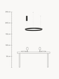 Grote dimbare LED hanglamp Elowen, verschillende formaten, Diffuser: acrylglas, Zwart, Ø 80 x H 5 cm